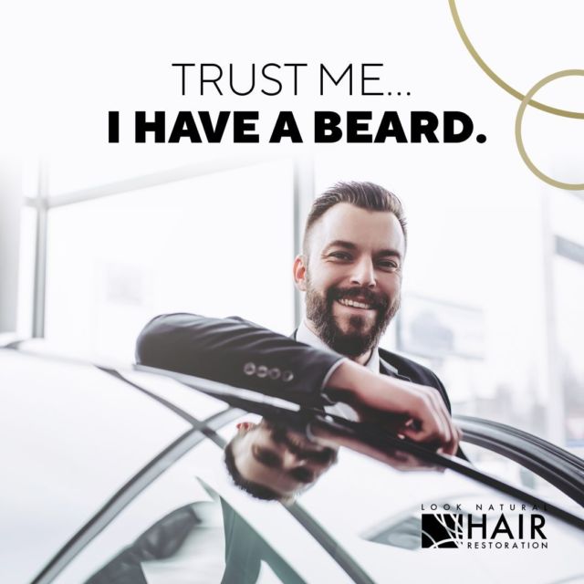 Fun fact: people trust bearded salesmen more than those lacking facial hair, according to a study conducted by the Journal of Business Research. 

#trust #sales #hairrestoration #beardrestoration #funfact #looknaturalhairrestoration